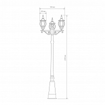 Уличный трехрожковый светильник на столбе IP33 NLG99HL005 черный