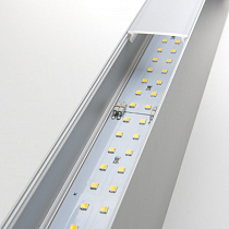 Линейный светодиодный накладной двусторонний светильник 128см 50Вт 4200К матовое серебро 101-100-40-128
