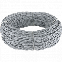 Ретро кабель витой 2х1,5 (серый) 50 м под заказ Ретро кабель витой  2х1,5  (серый)
