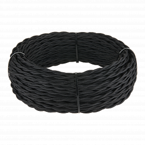 Ретро кабель витой 3х2,5 (черный) 50 м Ретро кабель витой  3х2,5 (черный)