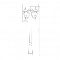 Уличный трехрожковый светильник на столбе IP44 Capella F/3 черный