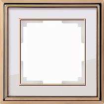 Рамка на 1 пост (золото/белый) WL17-Frame-01