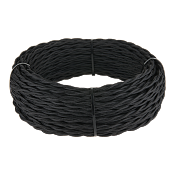Ретро кабель витой 2х2,5 (черный) 50 м Ретро кабель витой  2х2,5 (черный)