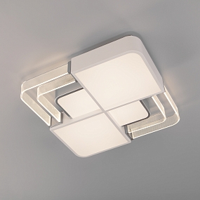 Потолочный светодиодный светильник с пультом управления 90182/1 белый/серебро