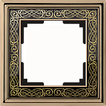 Рамка на 1 пост (золото/черный) WL77-Frame-01