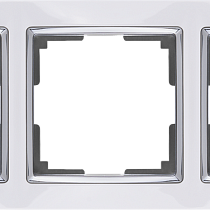 Рамка на 3 поста (белый/хром) WL03-Frame-03-white