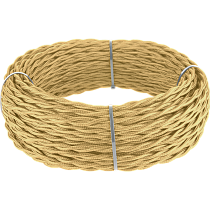 Ретро кабель витой 2х2,5 (золотой песок) 50 м под заказ Ретро кабель витой  2х2,5  (золотой песок)