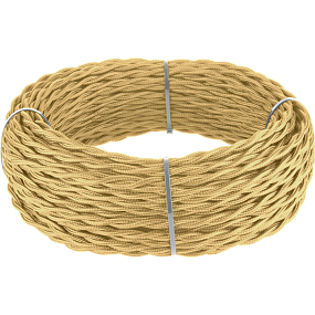 Ретро кабель витой 2х2,5 (золотой песок) 50 м под заказ Ретро кабель витой  2х2,5  (золотой песок)