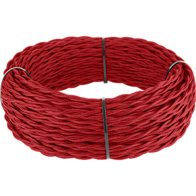 Ретро кабель витой 3х1,5 (красный) 50 м под заказ Ретро кабель витой  3х1,5  (красный)