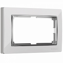 Рамка для двойной розетки (белый/хром) WL03-Frame-01-DBL-white