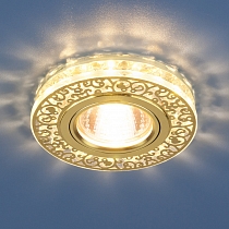 Точечный светодиодный светильник с хрусталем 6034 MR16 GD/CL золото/прозрачный