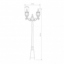 Уличный двухрожковый светильник на столбе IP33 NLG99HL004 черный