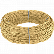 Ретро кабель витой 3х1,5 (золотой песок) 50 м под заказ Ретро кабель витой  3х1,5  (золотой песок)