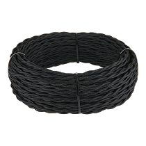 Ретро кабель витой 2х1,5 (черный) 50 м Ретро кабель витой  2х1,5 (черный)