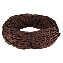 Ретро кабель витой 2х2,5 (коричневый) 50 м Ретро кабель витой  2х2,5 (коричневый)