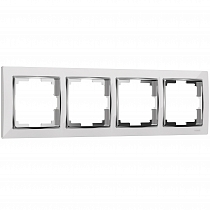 WL03-Frame-04-white / Электроустановочные изделия - Рамка на 4 поста (белый)