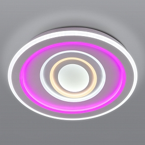 Потолочный светодиодный светильник с цветной подсветкой 90214/1 белый