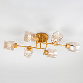 Потолочная люстра со стеклянными плафонами 30165/6 перламутровое золото