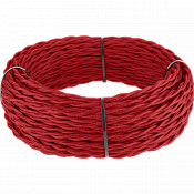 Ретро кабель витой  3х2,5  (красный) 50 м под заказ Ретро кабель витой  3х2,5  (красный)