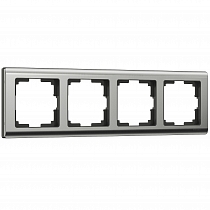 WL02-Frame-04 / Электроустановочные изделия - Рамка на 4 поста (глянцевый никель)