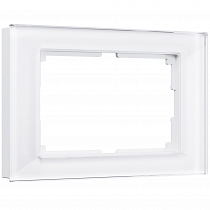 Рамка для двойной розетки (белый,стекло) WL01-Frame-01-DBL