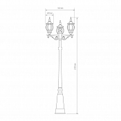Уличный трехрожковый светильник на столбе IP33 NLG99HL005 черное золото