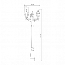 Уличный трехрожковый светильник на столбе IP33 NLG99HL005 черное золото