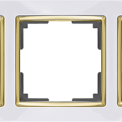 Рамка на 5 постов (белый/золото) WL03-Frame-05-white-GD