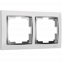 WL03-Frame-02-white / Электроустановочные изделия - Рамка на 2 поста (белый)